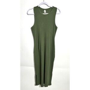 Pact Dress Womens Small Olive Green Favorite Rib Racerback Side Slits